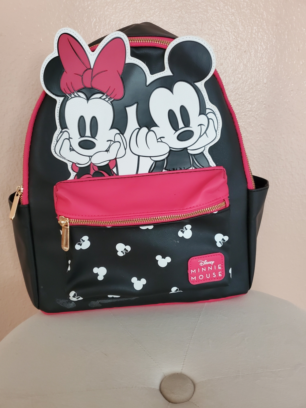 Disney Minnie Mouse Black & Pink Mini Backpack